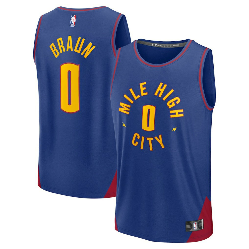 Christian Braun Denver Nuggets Fast Break Replica Player Jersey Statement Editi- Blue - NBA