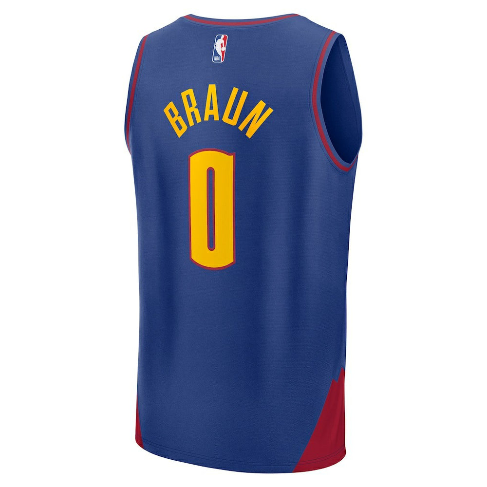 Christian Braun Denver Nuggets Fast Break Replica Player Jersey Statement Editi- Blue - NBA