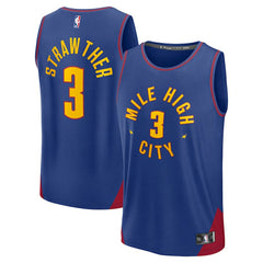 Julian Strawther Denver Nuggets Fast Break Replica Player Jersey Statement Editi- Blue - NBA