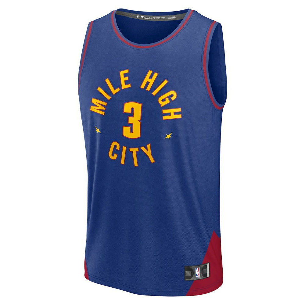 Julian Strawther Denver Nuggets Fast Break Replica Player Jersey Statement Editi- Blue - NBA