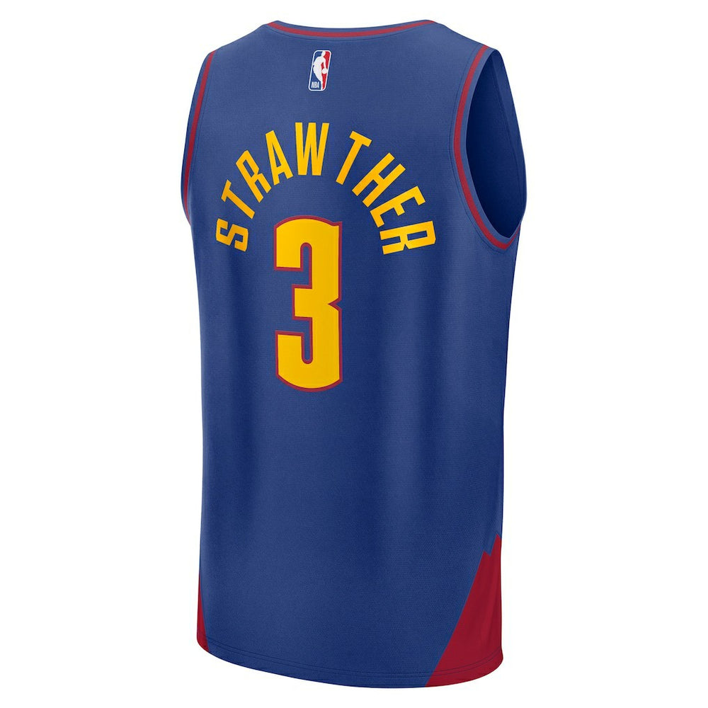 Julian Strawther Denver Nuggets Fast Break Replica Player Jersey Statement Editi- Blue - NBA