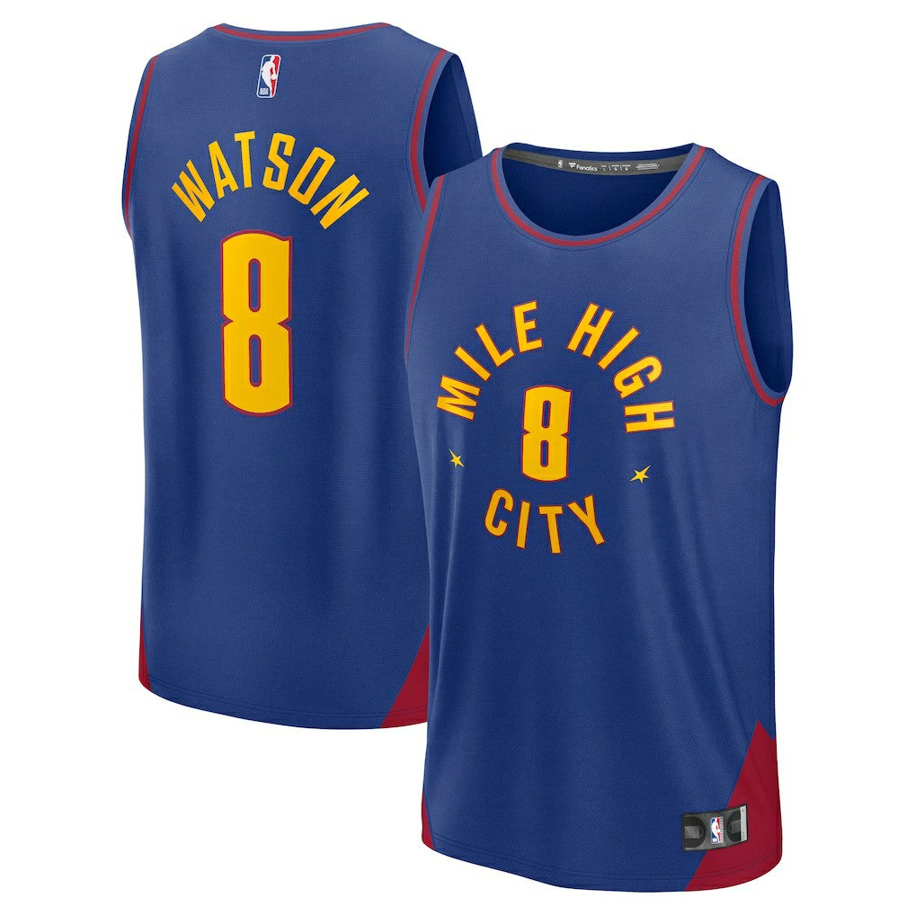 Peyton Watson Denver Nuggets Fast Break Replica Player Jersey Statement Editi- Blue - NBA