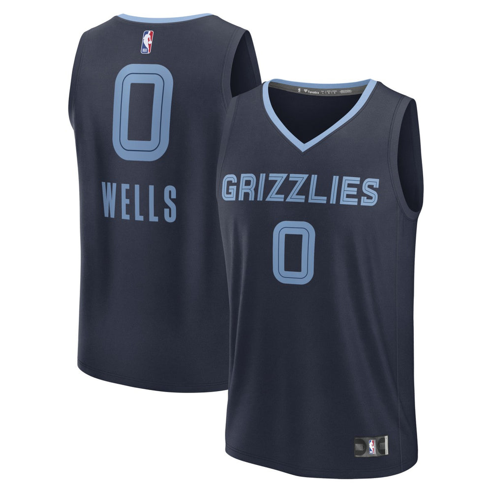 Jaylen Wells Memphis Grizzlies Fast Break Replica Player Jersey Icon Edition Navy - NBA