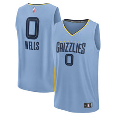 Jaylen Wells Memphis Grizzlies Fast Break Replica Player Jersey Statement Edition Light Blue - NBA
