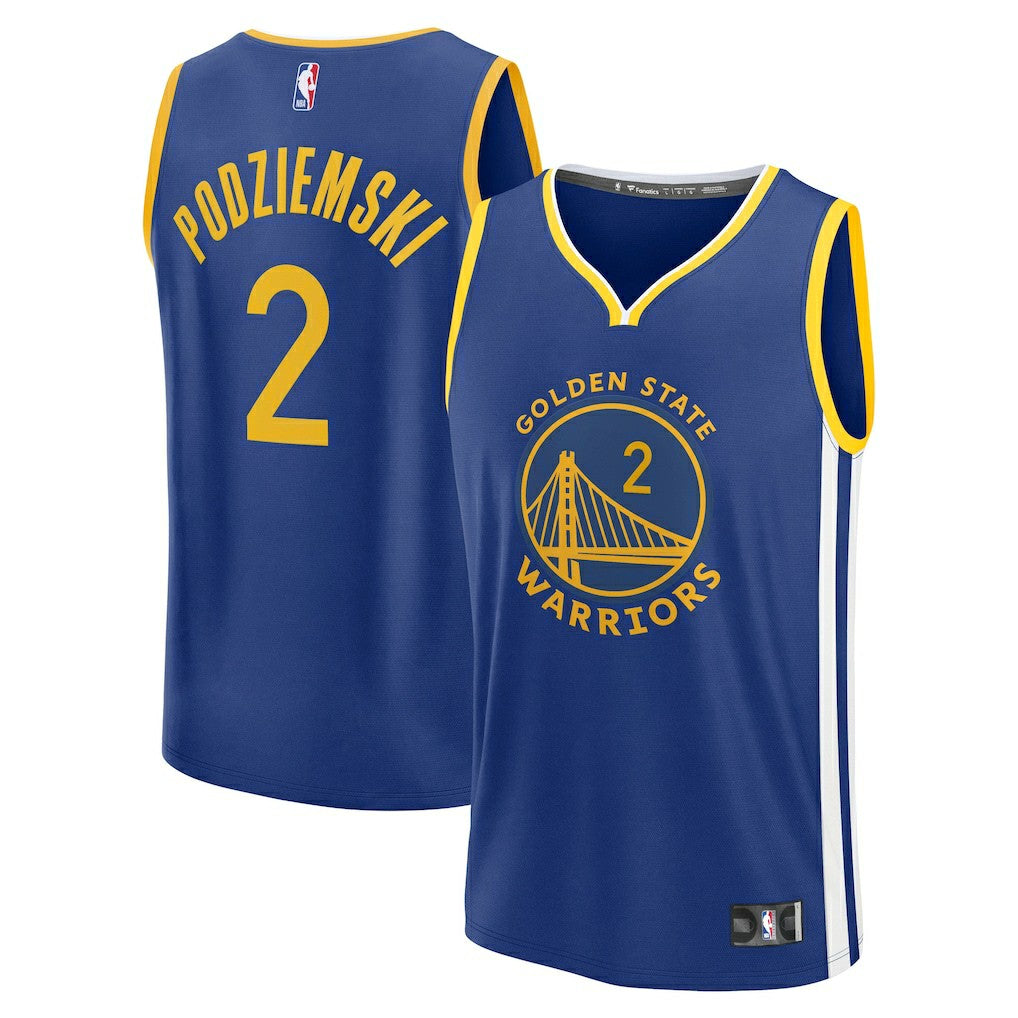 Brandin Podziemski Golden State Warriors Fast Break Replica Player Jersey Icon Editi- Royal - NBA