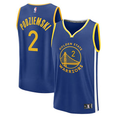 Brandin Podziemski Golden State Warriors Fast Break Replica Player Jersey Icon Editi- Royal - NBA