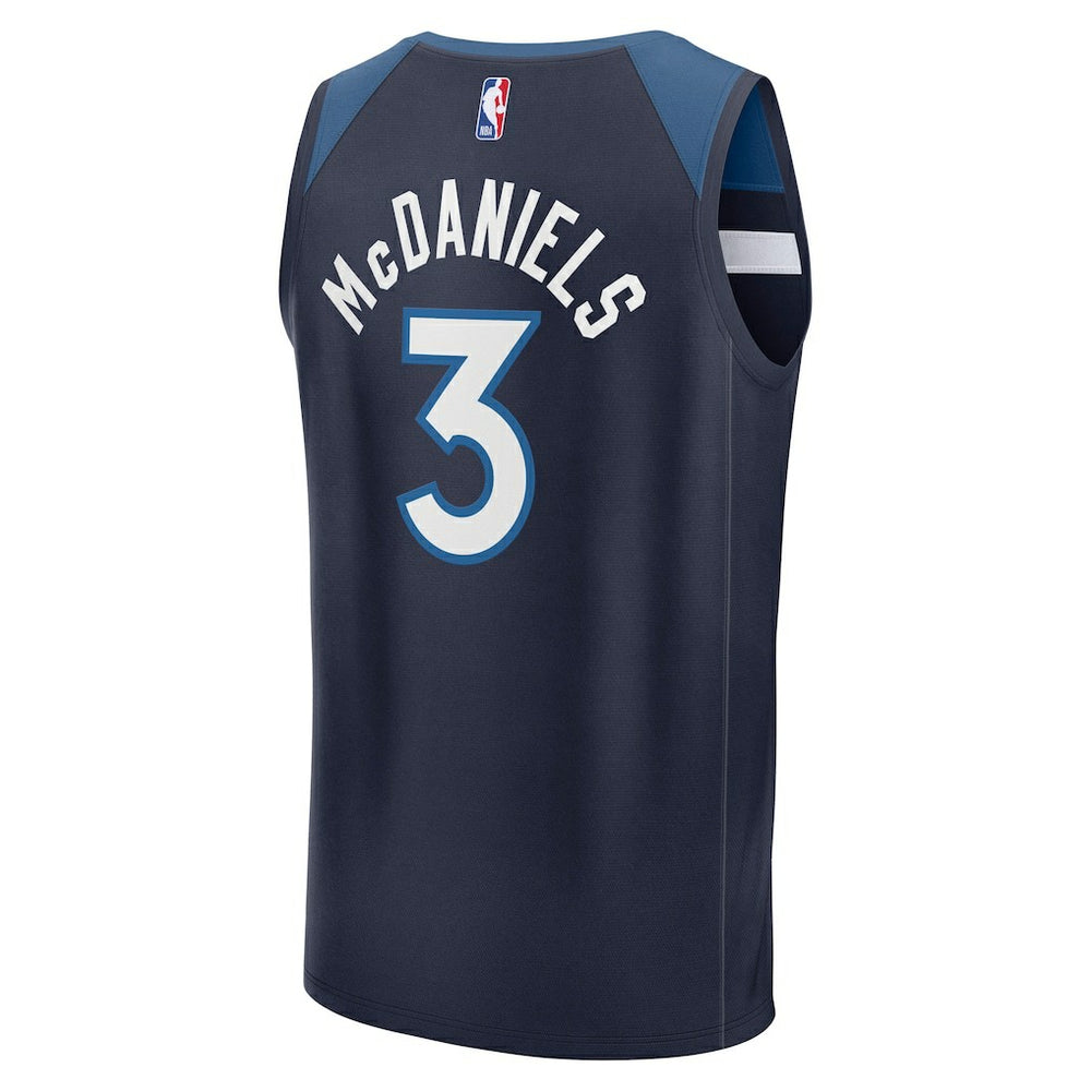 Jaden McDaniels Minnesota Timberwolves Fast Break Replica Player Jersey Icon Edition Navy - NBA