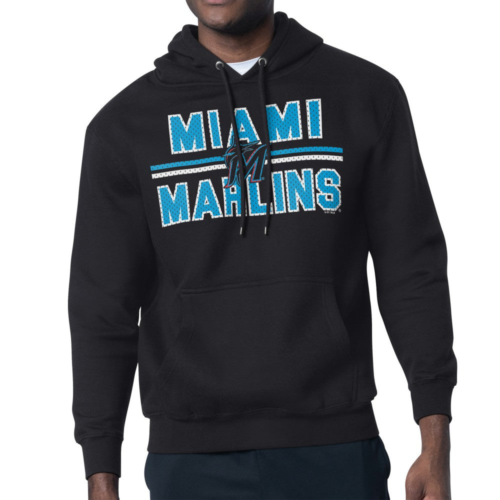 Miami Marlins Starter Team Mesh Print Graphic Pullover Hoodie - MLB