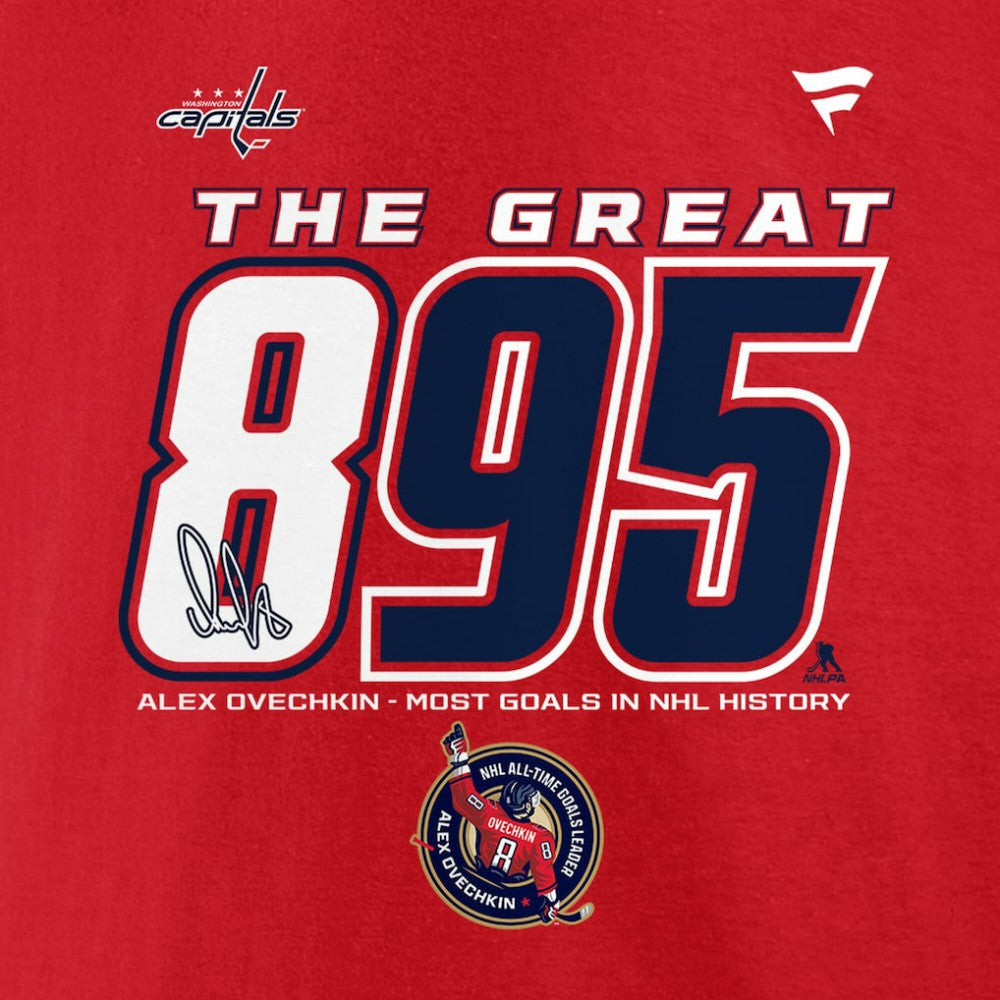 Alexander Ovechkin Washington Capitals NHL All-Time Leading Goal Scorer 895 T-Shirt - Red - NHL