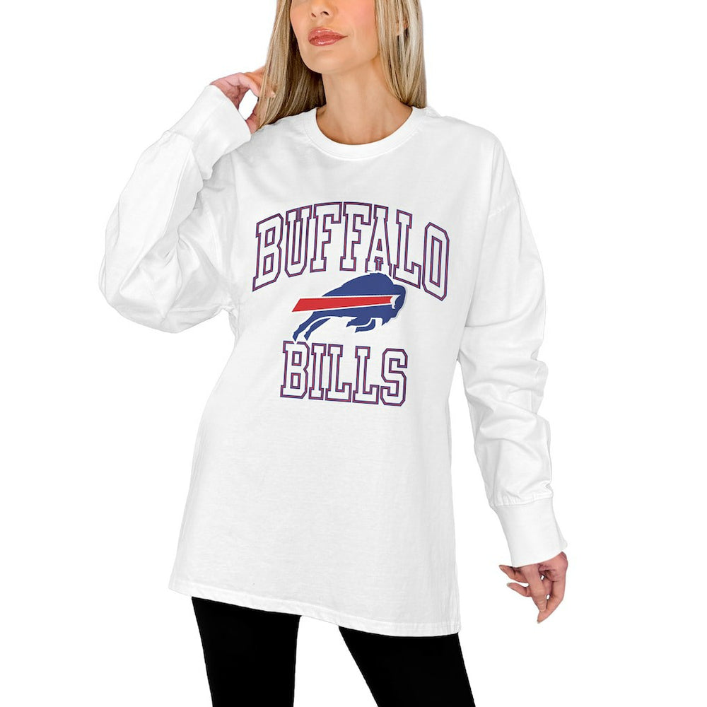 Buffalo Bills Gameday Couture Women's Mind Games Oversized Long Sleeve T-Shirt White | NFL