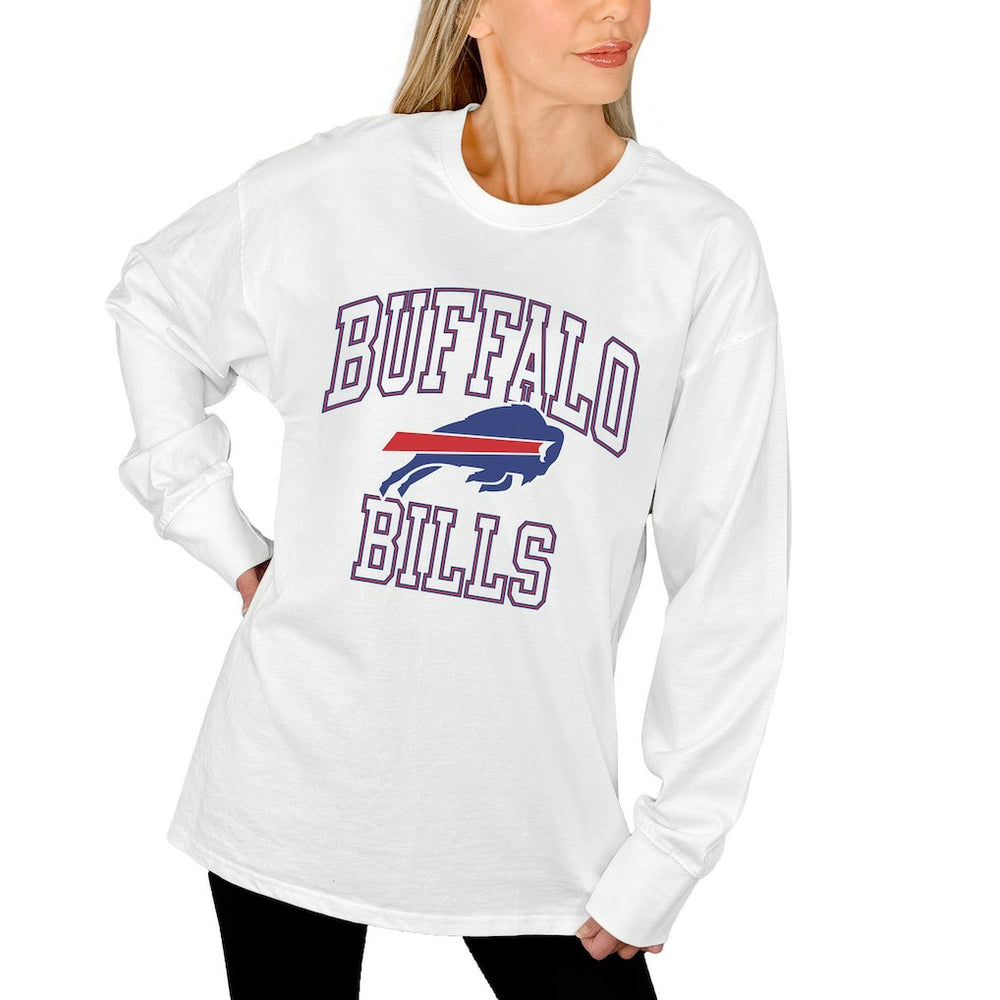 Buffalo Bills Gameday Couture Women's Mind Games Oversized Long Sleeve T-Shirt White | NFL