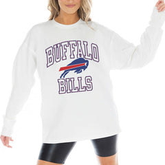Buffalo Bills Gameday Couture Women's Mind Games Oversized Long Sleeve T-Shirt White | NFL