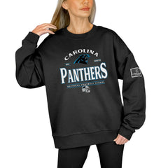 Carolina Panthers Gameday Couture Women's Oversized Players Only Black Label Pullover Sweatshirt Black | NFL