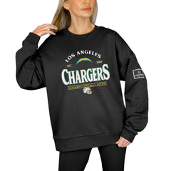 Los Angeles Chargers Gameday Couture Women's Oversized Players Only Black Label Pullover Sweatshirt Black | NFL