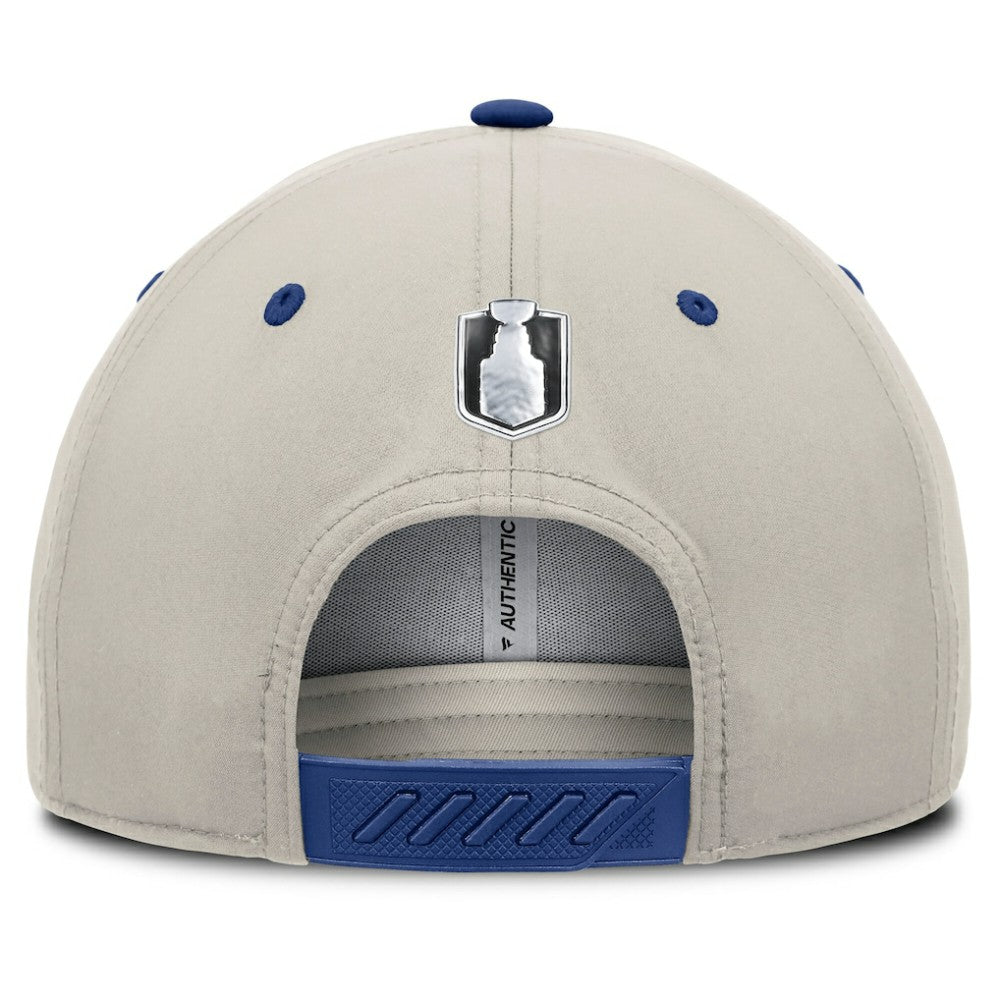 Toronto Maple Leafs Fanatics 2025 Stanley Cup Playoffs Locker Room Trucker Adjustable Hat - Blue/Gray - NHL