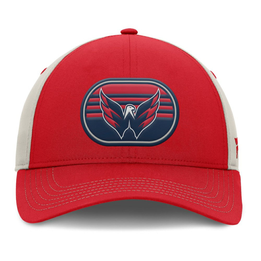 Washington Capitals Fanatics 2025 Stanley Cup Playoffs Locker Room Trucker Adjustable Hat - Red/Gray - NHL