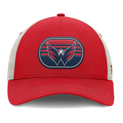 Washington Capitals Fanatics 2025 Stanley Cup Playoffs Locker Room Trucker Adjustable Hat - Red/Gray - NHL
