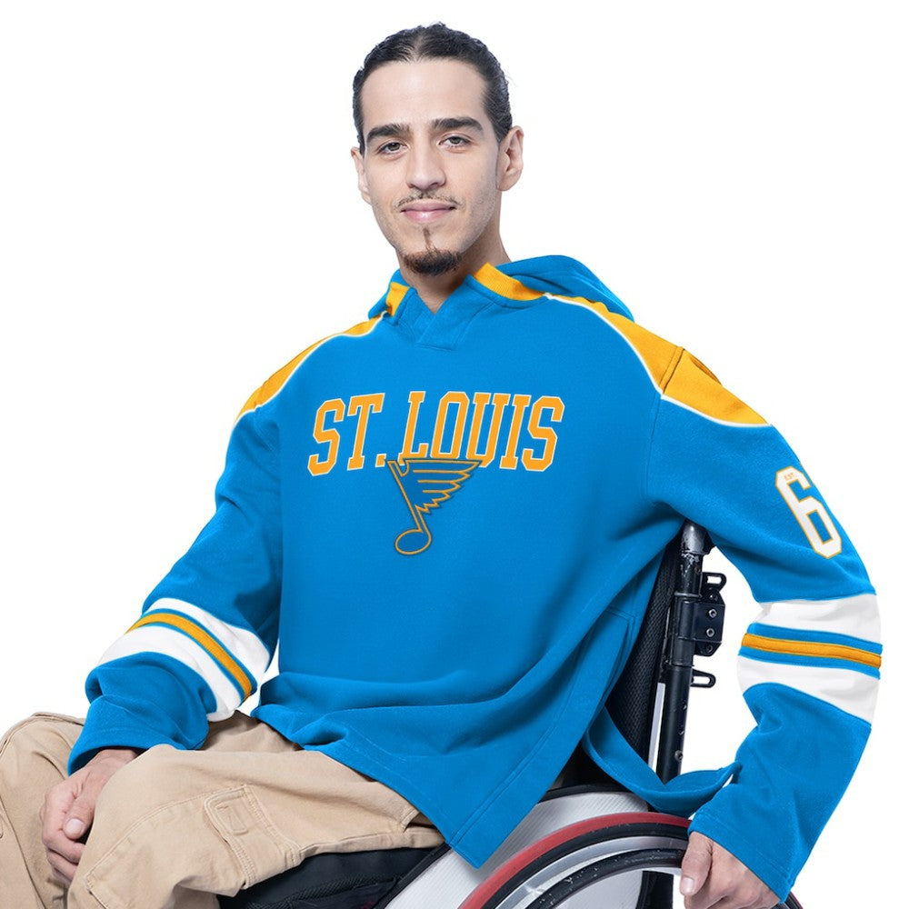 St. Louis Blues G-III Sports by Carl Banks Adaptive Wear Lord Stanley Hooded Long Sleeve Sweatshirt - Blue - NHL