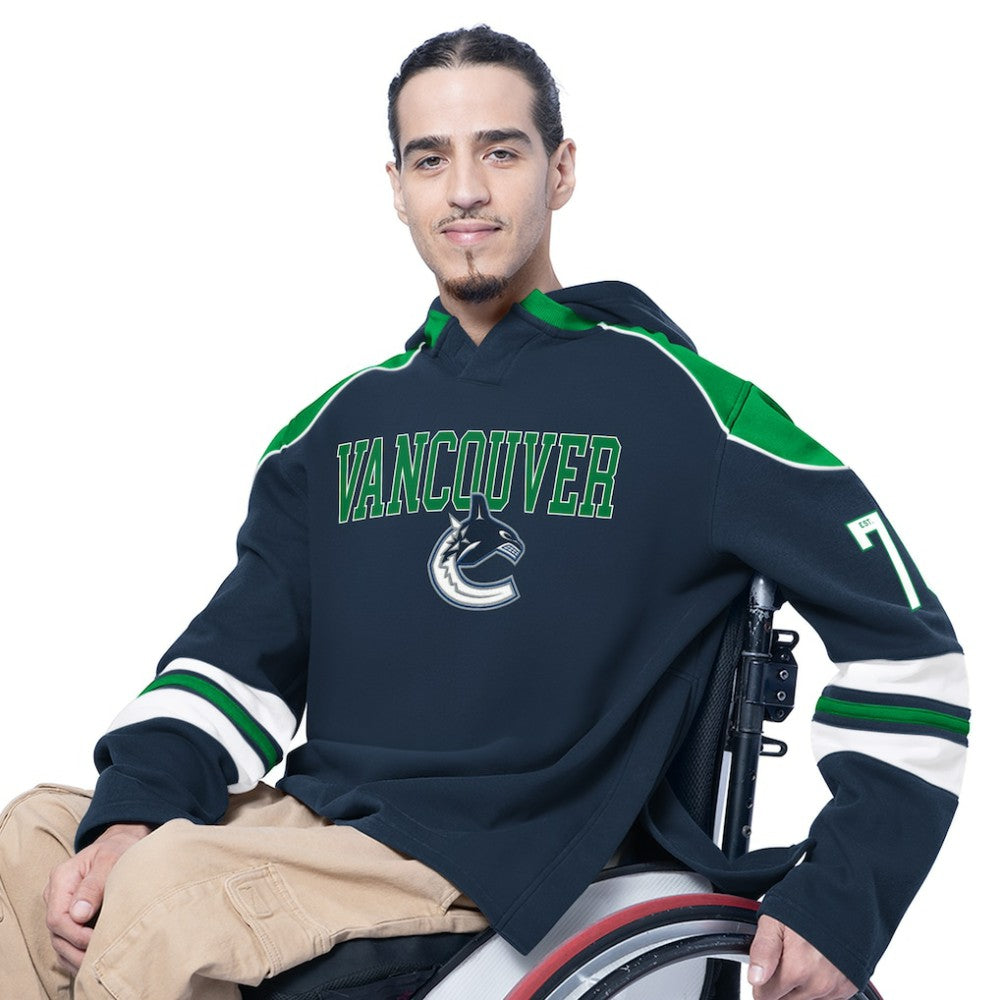 Vancouver Canucks G-III Sports by Carl Banks Adaptive Wear Lord Stanley Hooded Long Sleeve Sweatshirt - Blue - NHL