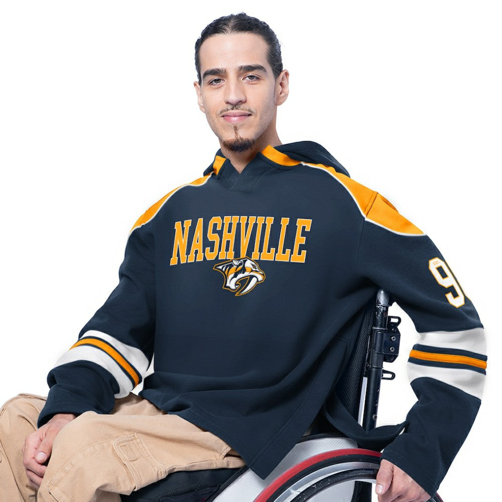 Nashville Predators G-III Sports by Carl Banks Adaptive Wear Lord Stanley Hooded Long Sleeve Sweatshirt - Navy - NHL