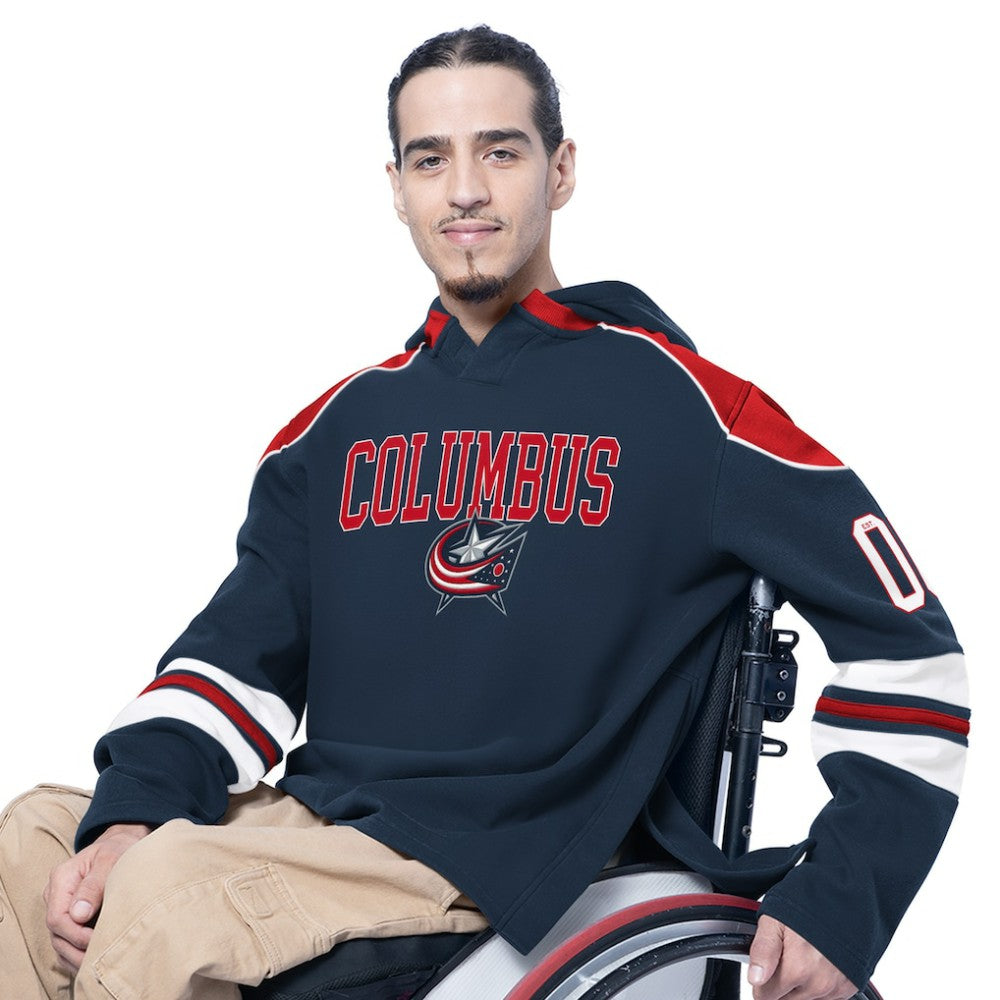 Columbus Blue Jackets G-III Sports by Carl Banks Adaptive Wear Lord Stanley Hooded Long Sleeve Sweatshirt - Navy - NHL