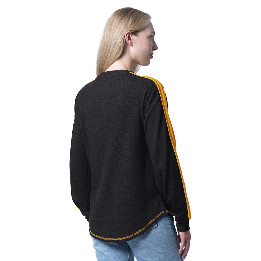 Pittsburgh Penguins G-III 4Her by Carl Banks Women's Advantage Thermal Long-Sleeve Tri-Blend T-Shirt - Black - NHL