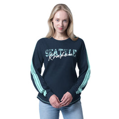 Seattle Kraken G-III 4Her by Carl Banks Women's Advantage Thermal Long-Sleeve Tri-Blend T-Shirt - Deep Sea Blue - NHL