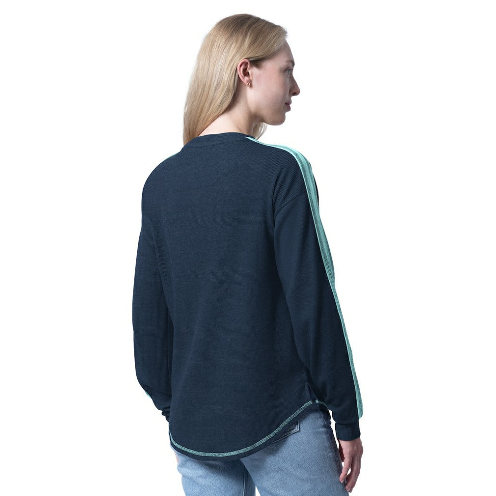 Seattle Kraken G-III 4Her by Carl Banks Women's Advantage Thermal Long-Sleeve Tri-Blend T-Shirt - Deep Sea Blue - NHL