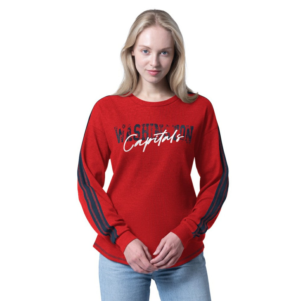 Washington Capitals G-III 4Her by Carl Banks Women's Advantage Thermal Long-Sleeve Tri-Blend T-Shirt - Red - NHL