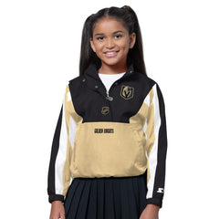 Vegas Golden Knights Starter Girls Key Player Half Zip Jacket - Black/Gold - NHL