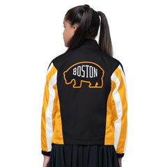 Boston Bruins Starter Girls Key Player Half Zip Jacket - Black/Gold - NHL