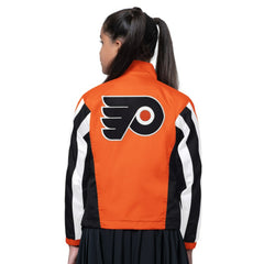 Philadelphia Flyers Starter Girls Key Player Half Zip Jacket - Orange/Black - NHL