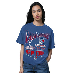 New York Rangers Starter Women's Oversized Hall of Fame T-Shirt - Heather Blue - NHL