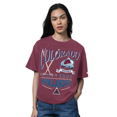 Colorado Avalanche Starter Women's Oversized Hall of Fame T-Shirt - Heather Burgundy - NHL