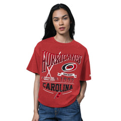 Carolina Hurricanes Starter Women's Oversized Hall of Fame T-Shirt - Heather Red - NHL