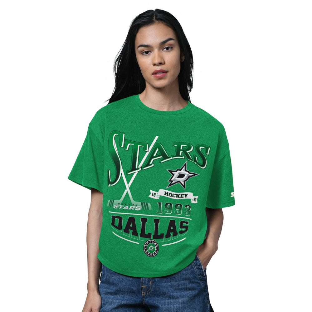 Dallas Stars Starter Women's Oversized Hall of Fame T-Shirt - Heather Kelly Green - NHL