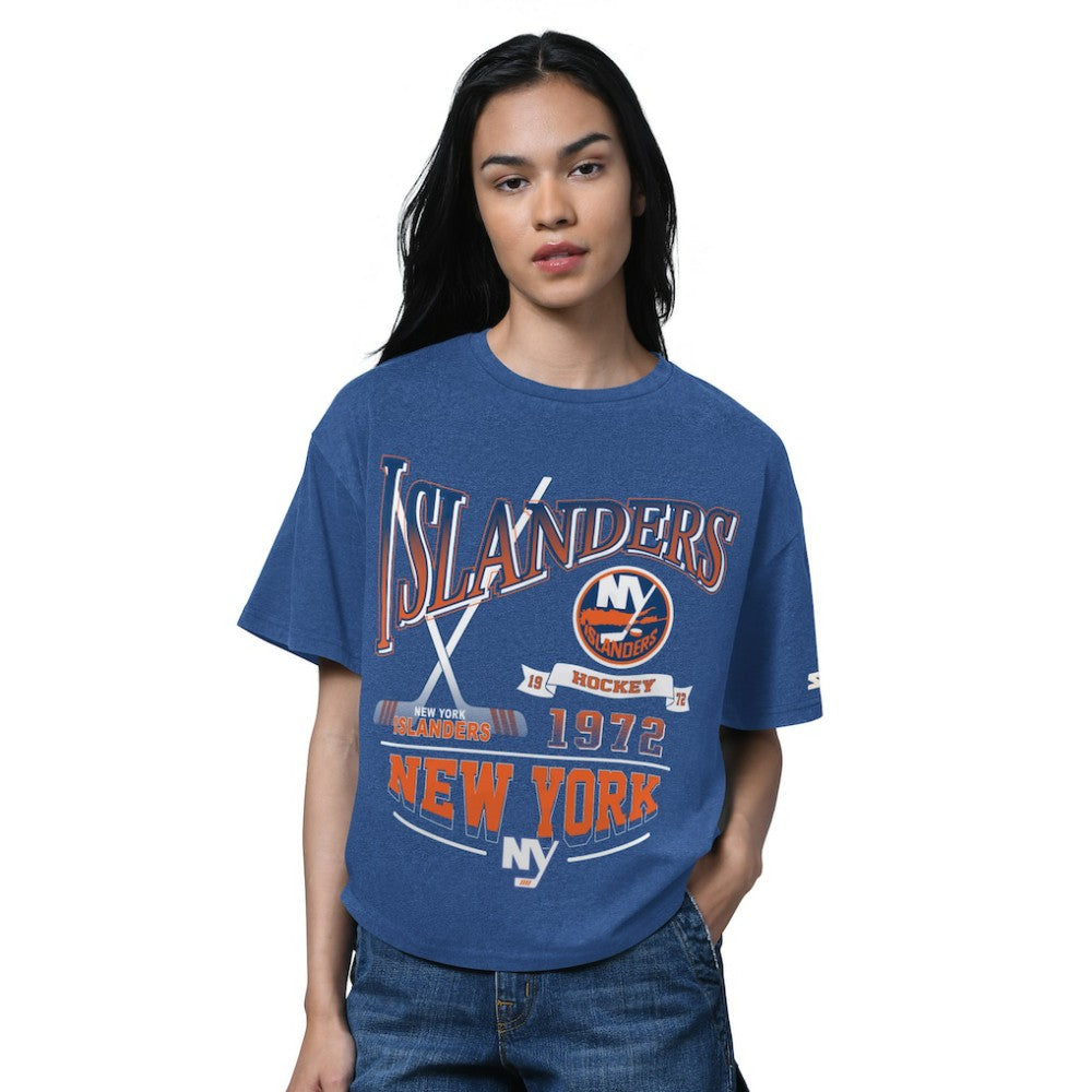 New York Islanders Starter Women's Oversized Hall of Fame T-Shirt - Heather Royal - NHL