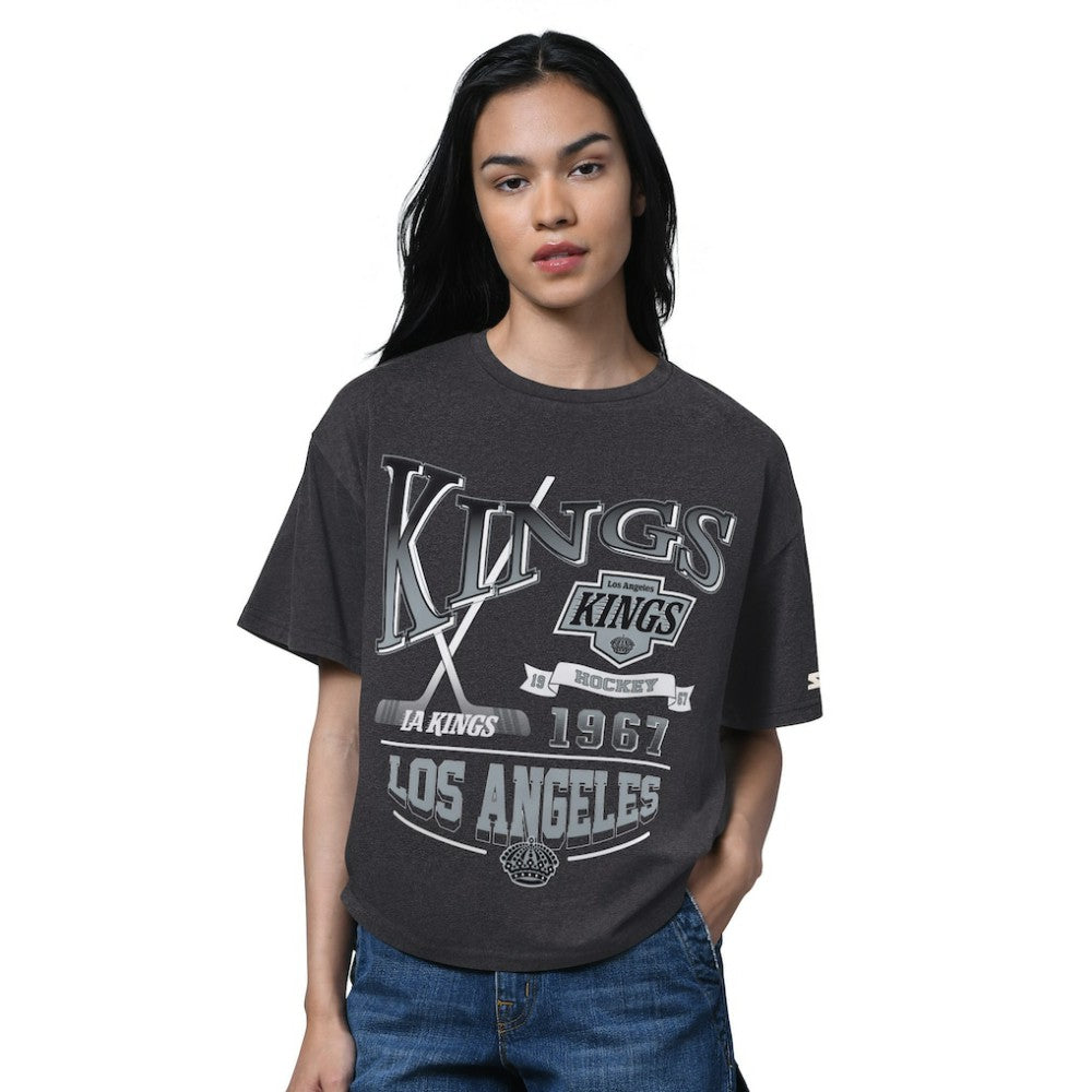 Los Angeles Kings Starter Women's Oversized Hall of Fame T-Shirt - Heather Black - NHL