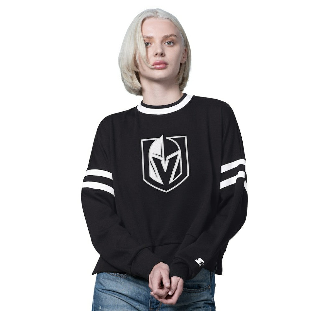 Vegas Golden Knights Starter Women's Rally Fleece Cropped Sweatshirt - Black - NHL