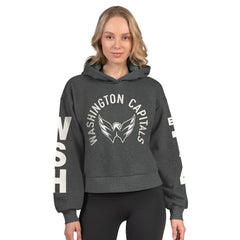 Washington Capitals Starter Women's Star Player Cropped Fleece Hoodie - Heather Charcoal - NHL