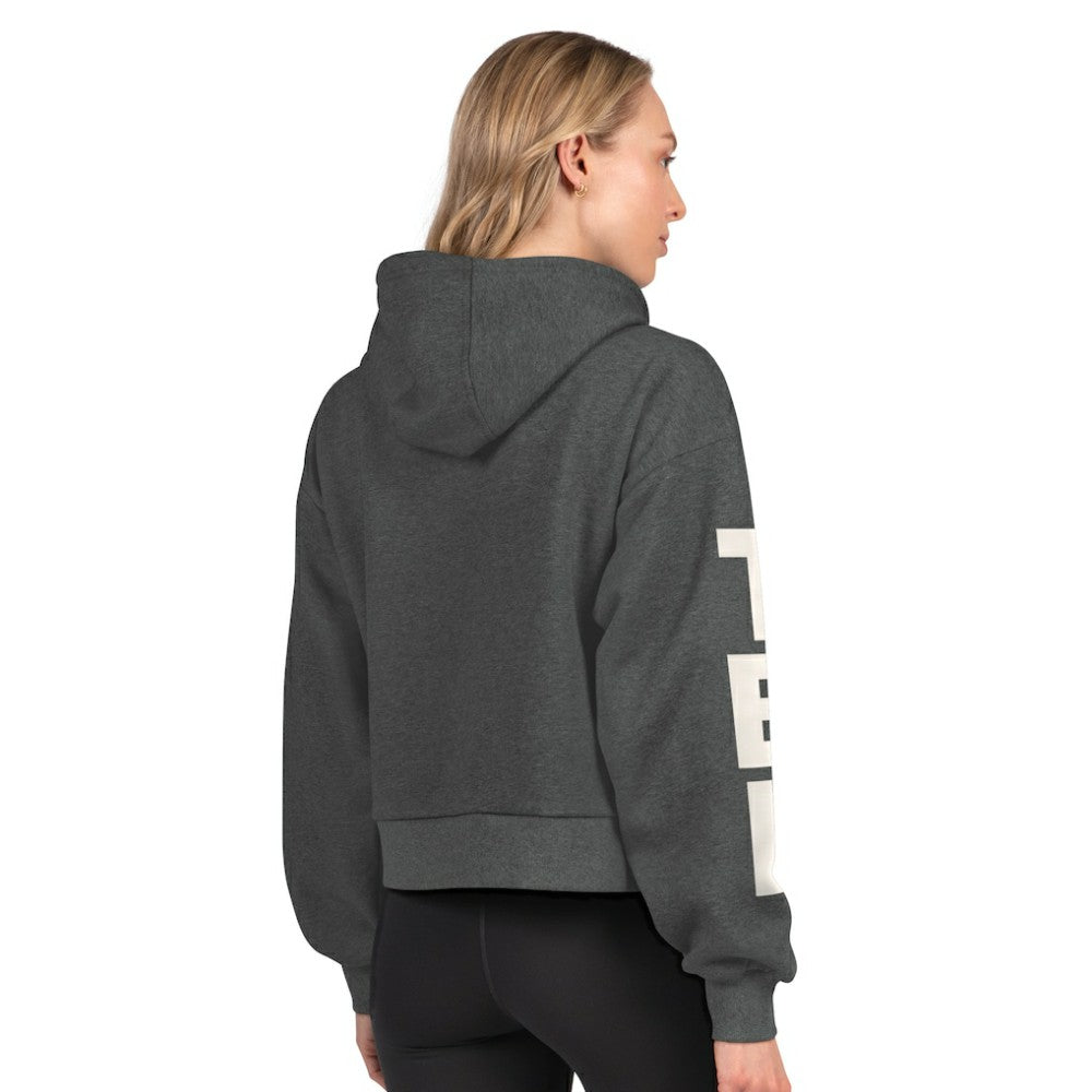 Tampa Bay Lightning Starter Women's Star Player Cropped Fleece Hoodie - Heather Charcoal - NHL