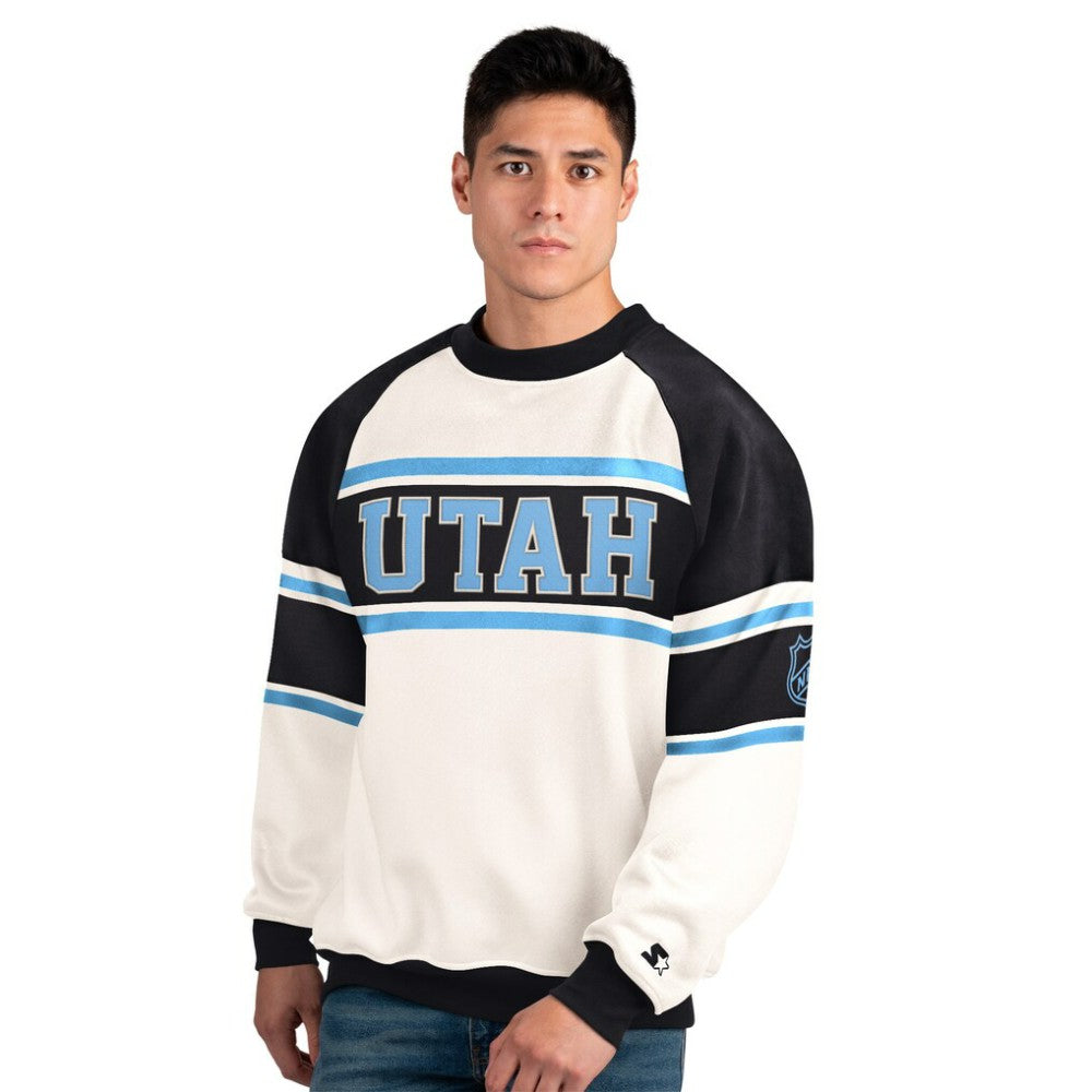 Utah Mammoth Starter Male Adult Defense Fleece Crewneck Sweatshirt - White - NHL