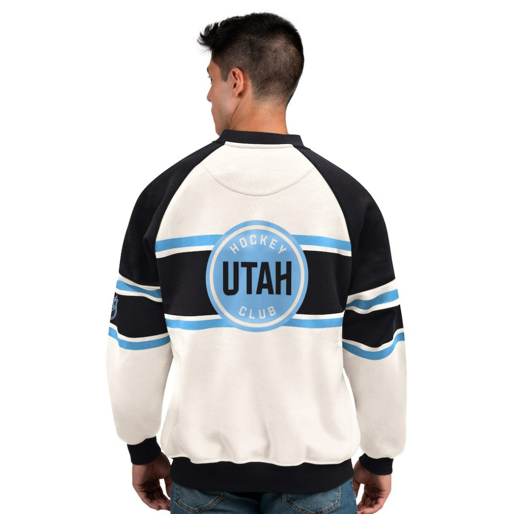 Utah Mammoth Starter Male Adult Defense Fleece Crewneck Sweatshirt - White - NHL