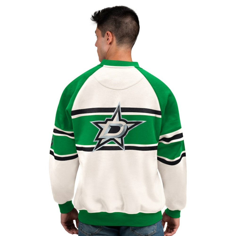Dallas Stars Starter Male Adult Defense Fleece Crewneck Sweatshirt - White - NHL