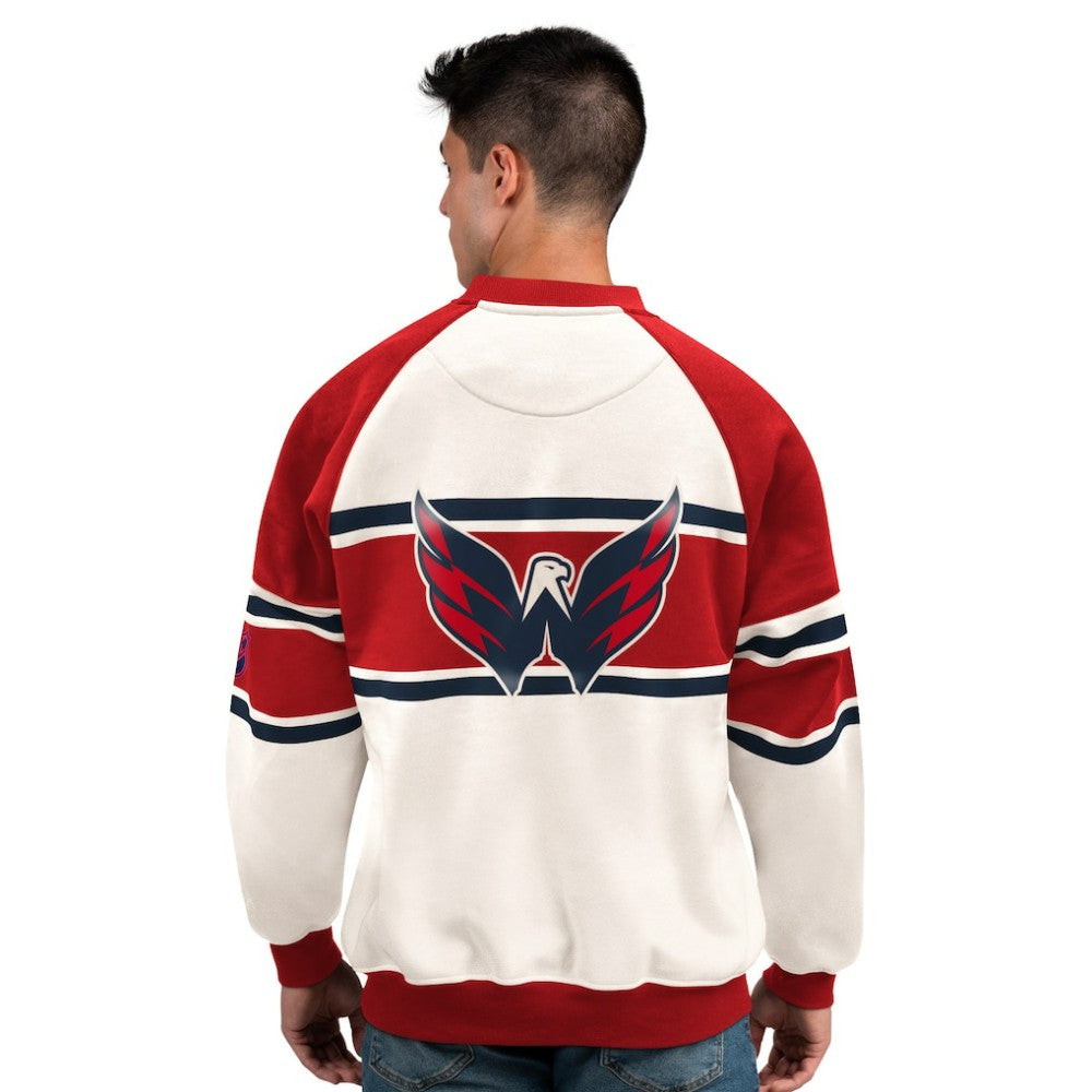 Washington Capitals Starter Male Adult Defense Fleece Crewneck Sweatshirt - White - NHL