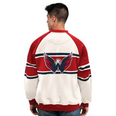 Washington Capitals Starter Male Adult Defense Fleece Crewneck Sweatshirt - White - NHL