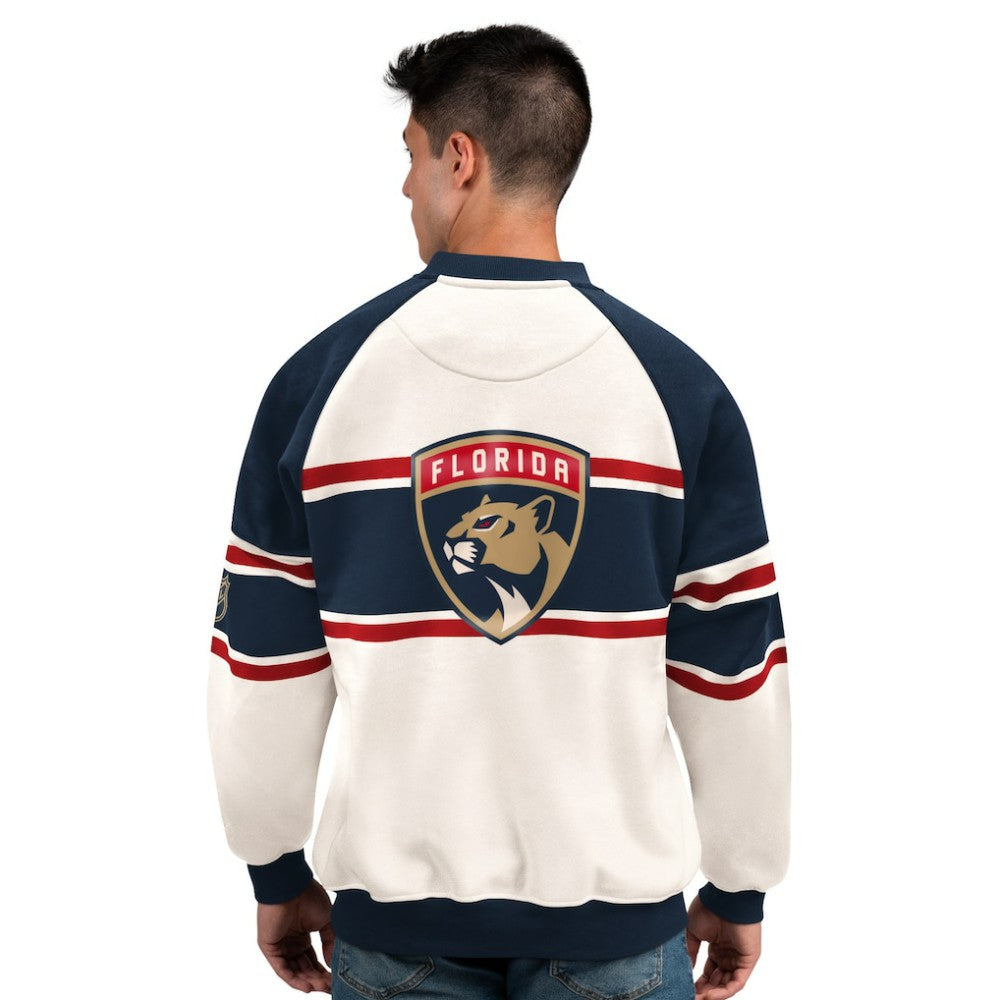 Florida Panthers Starter Male Adult Defense Fleece Crewneck Sweatshirt - White - NHL