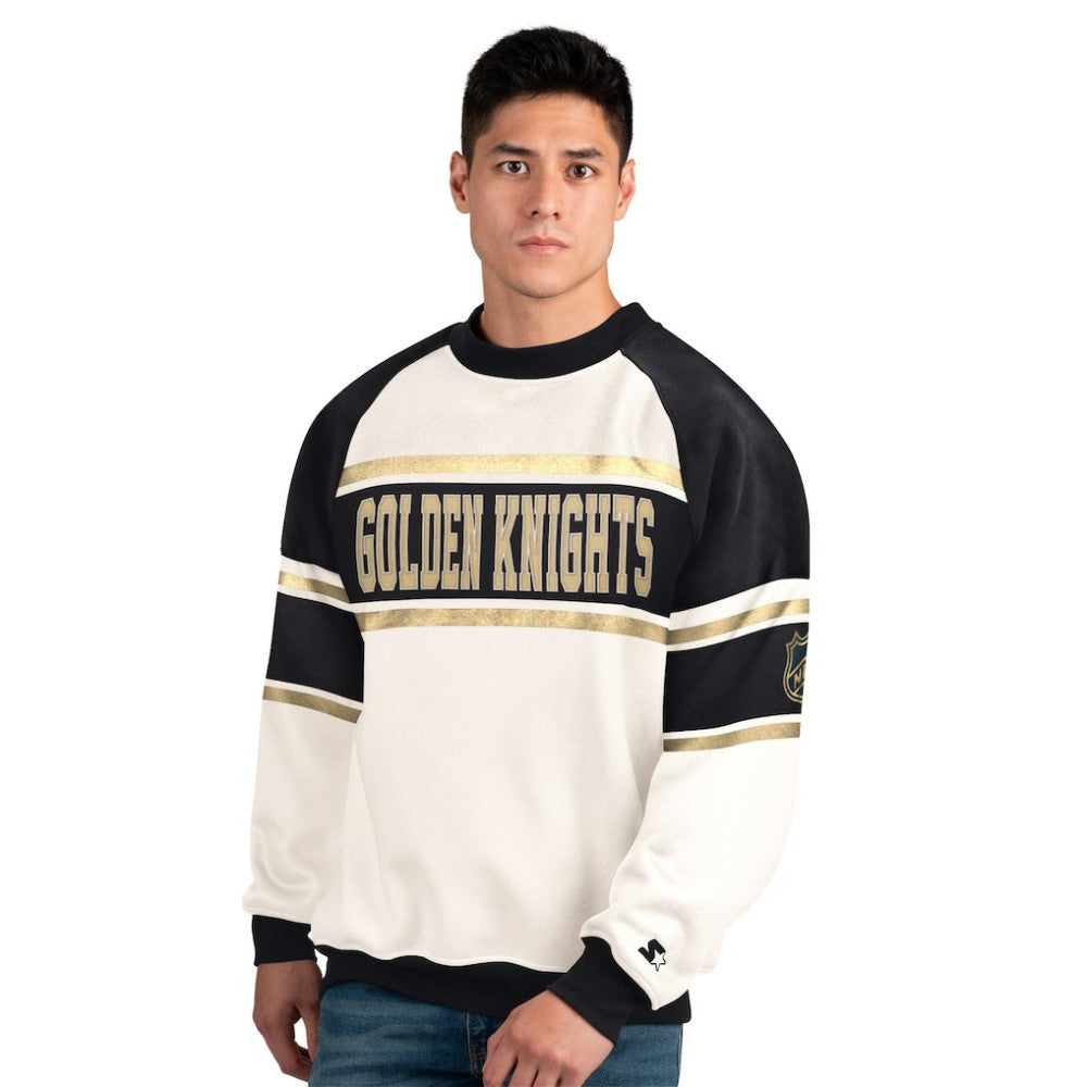 Vegas Golden Knights Starter Male Adult Defense Fleece Crewneck Sweatshirt - White - NHL