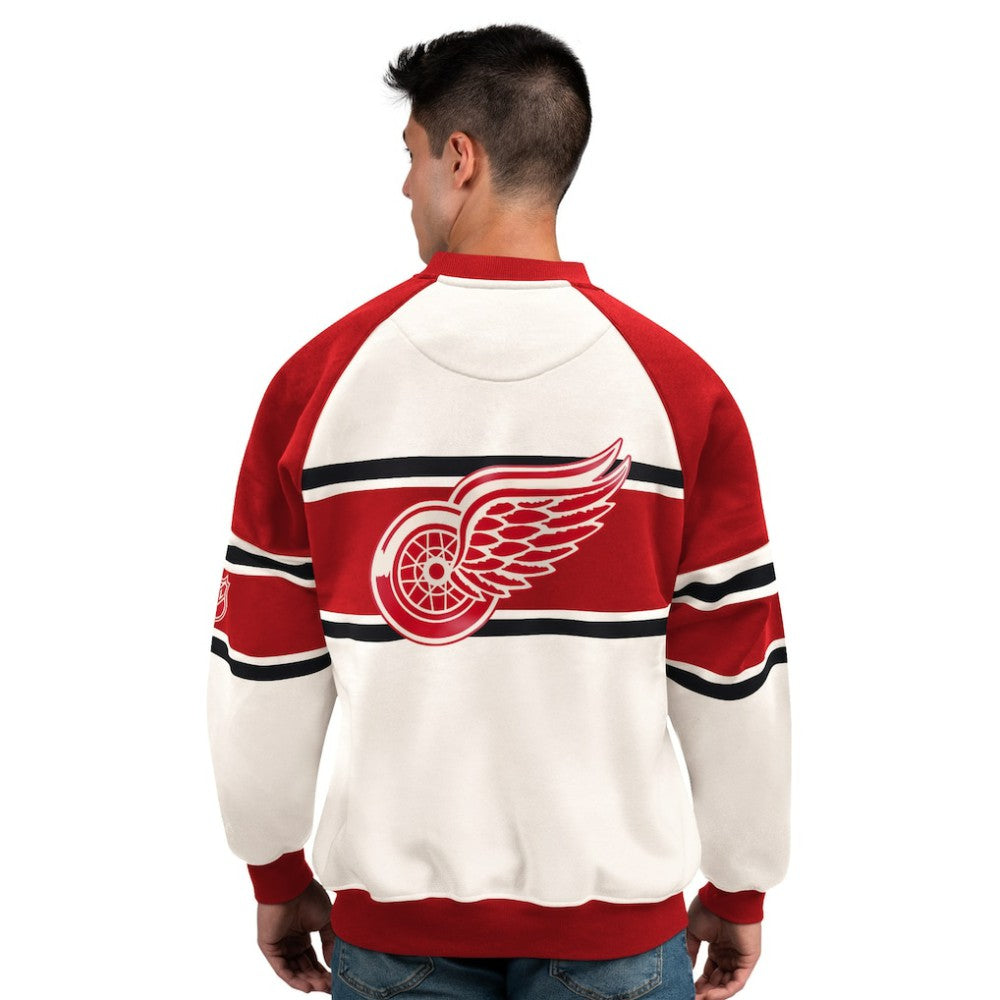 Detroit Red Wings Starter Male Adult Defense Fleece Crewneck Sweatshirt - White - NHL
