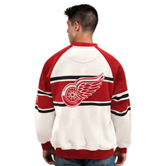 Detroit Red Wings Starter Male Adult Defense Fleece Crewneck Sweatshirt - White - NHL